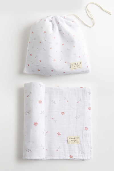 Personalised Organic Cotton Swaddle Blanket Jumbo Set | Florals
