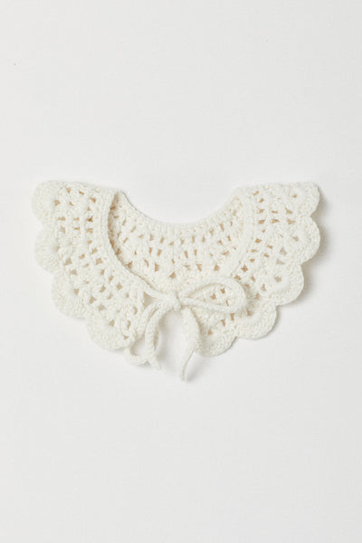 Handknitted Collar | White | Made with Organic Cotton Yarn