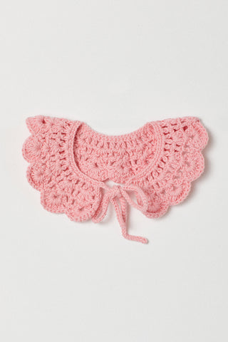 Handknitted Collar | Pink | Made with Organic Cotton Yarn