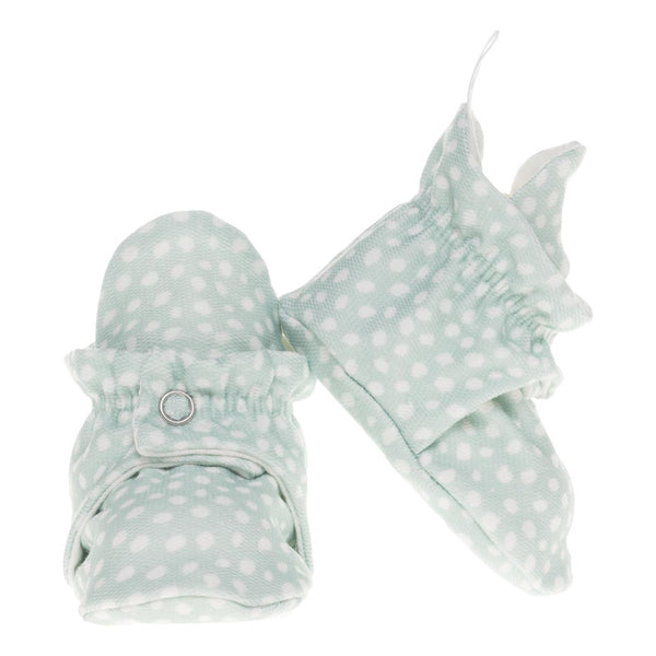 Organic Cotton Stay On Baby Booties | Soft Sole | Green | Available in 3 Sizes from 0-9 Months