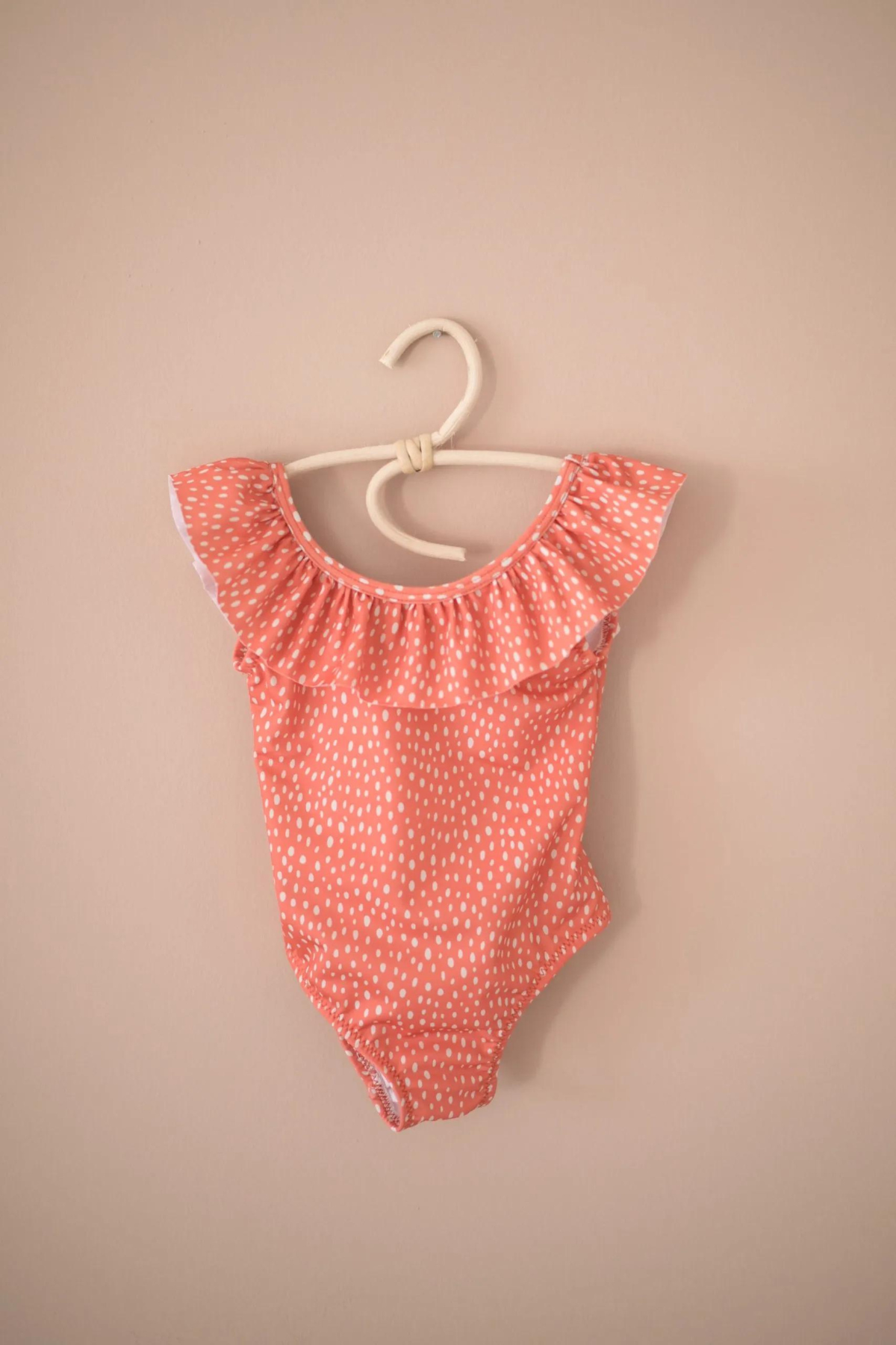 Mila Ruffled Swimsuit | Orange Dots