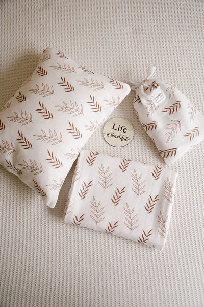 Personalised Organic Cotton Bedding Set | Leaves