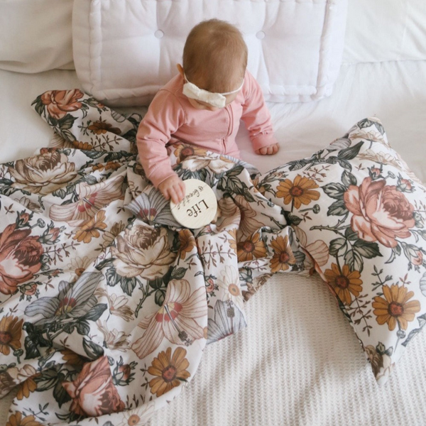 Personalised Organic Cotton Bedding Set | Nostalgic Flowers