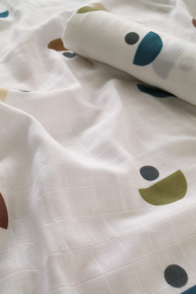 Personalised Organic Cotton Large Muslin Swaddle | New Moon | 120x120 cm