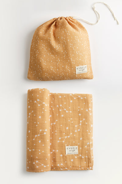 Personalised Organic Cotton Swaddle Blanket Jumbo Set | Stars