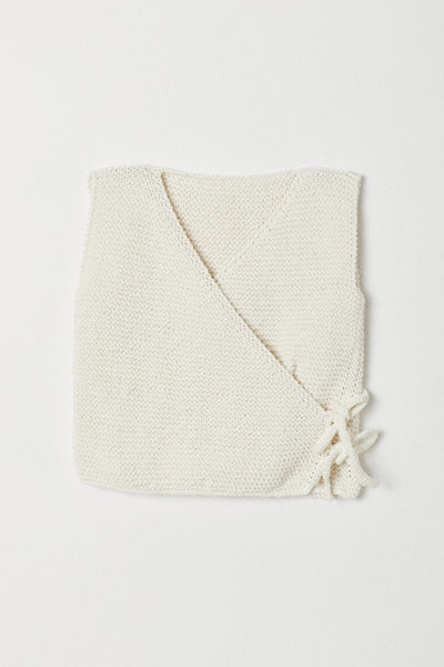 Handknitted Vest | White | Made with 100% Organic Cotton Yarn