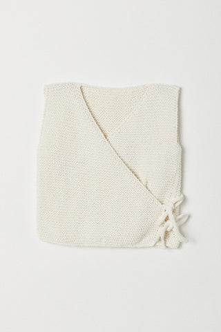 Handknitted Vest | White | Made with 100% Organic Cotton Yarn