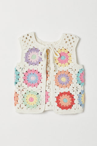 Handknitted Vest | Multicolored | Made with Organic Cotton Yarn