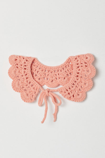 Handknitted Collar | Peach | Made with Organic Cotton Yarn