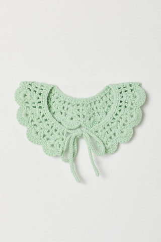 Handknitted Collar | Mint | Made with Organic Cotton Yarn
