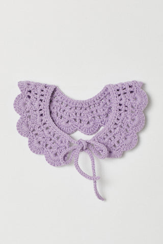 Handknitted Collar | Lilac | Made with Organic Cotton Yarn