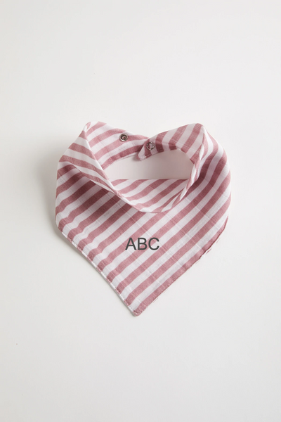 Personalised Organic Cotton Bandana Bib & Blurp Cloth Set | Pinky Stripes